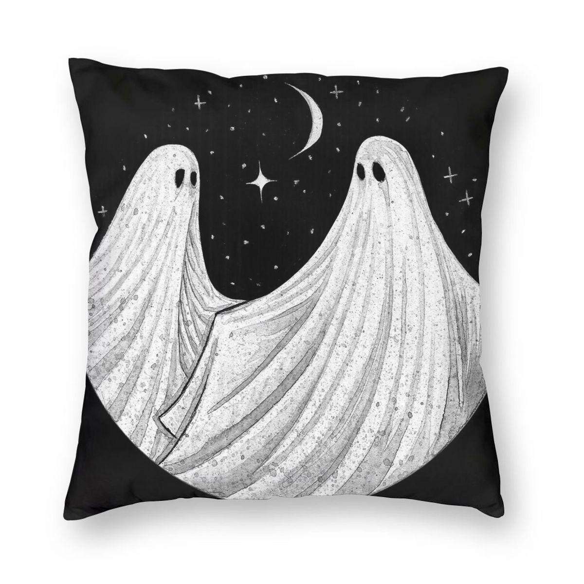 Run Away With Me Ghosts Square Pillowcase Polyester Linen Velvet Creative Zip Decorative Room Cushion Cover 30x30cm