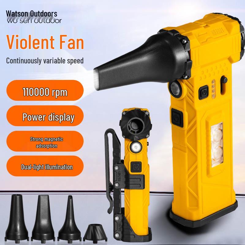 

High-Power Turbo Fan Brushless Blower for Snow, Car Wash, and Dust Cleaning. Green Model