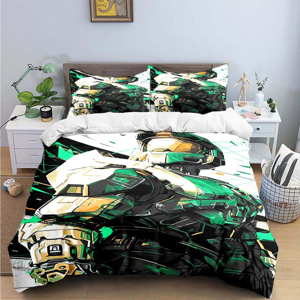 Comforter Game H-Halo 2 Xbox Mechwarrior Print Bedding Sets Bed Supplies Set Bed Comforter Set Bedding Set Luxury Gift