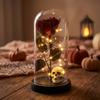 Halloween Decorative Preserved Flower Glass Dome With Black Rose Skull Ghost King Pumpkin Party Gift