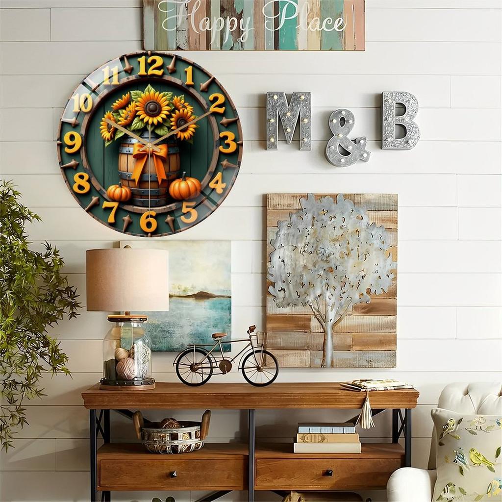 30x30cm Round Glass Wall Clock That Becomes an Organic Part of Your Living Space