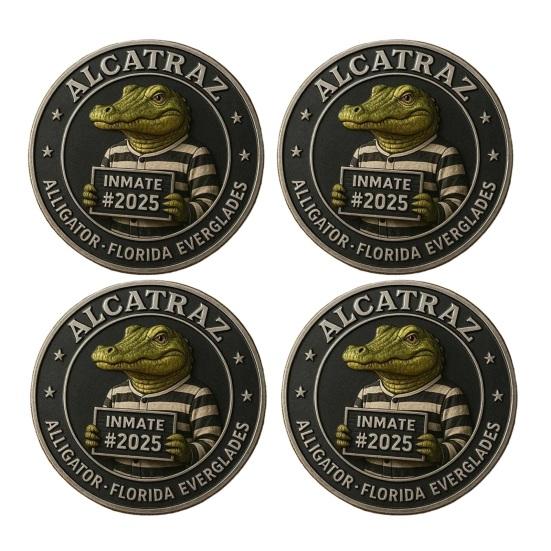 Krokodýl Vězeň Mugshot Mince Florida Everglades Vězeňské Memorabilia Mince Vtipná Historie Zločinu Výzvová Mince Sběratelský Dárek pro Muže Sběratele Mincí