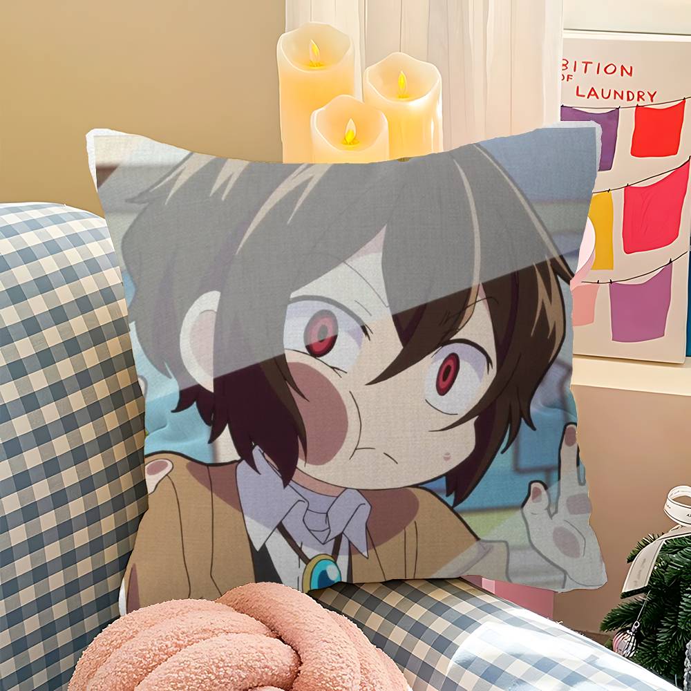 Cartoon Figure Bungo Stray Dogs Maple Design Cushion Cover Happy Autumn Harvest Decor Holiday Decorati Pillow Cover