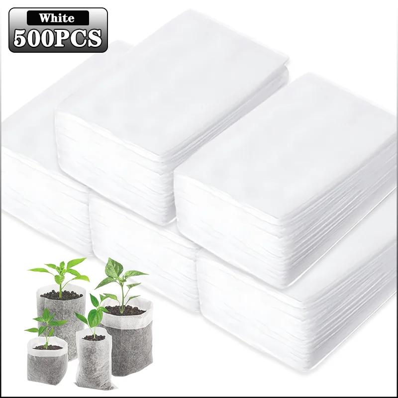 100-1000 STK Stoff Plantefrøposer for Grønnsaker Blomster Urter og Plantevekst Miljøvennlige Barnehagepotter Hagearbeidsposer