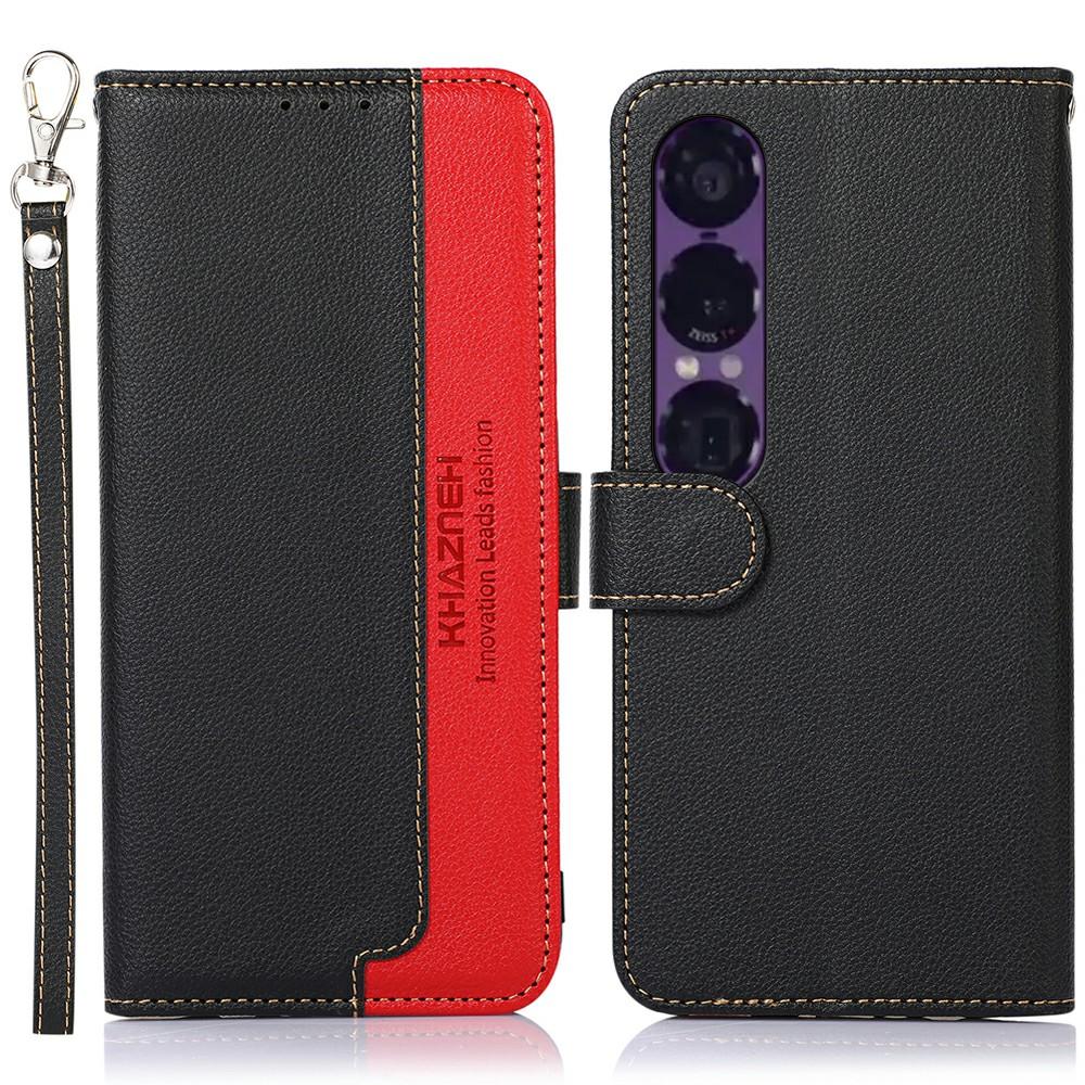 

KHAZNEH For Sony Xperia 1 VII Case RFID Blocking Wallet PU Leather Phone Cover Black