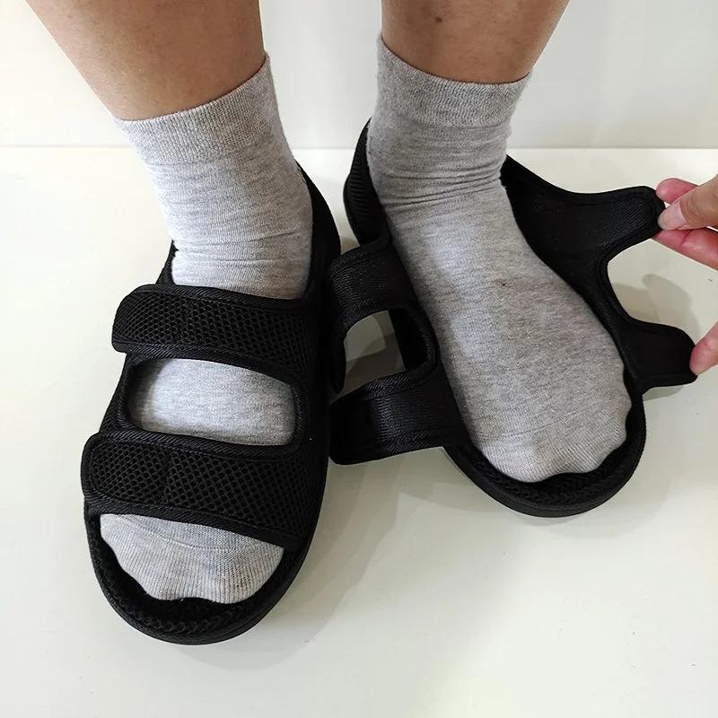 Diabetic Sandals Adjustable Hook Loop Walking Sandals Wide Feet Swollen Shoes Elderly Swelling Sensitive Feet
