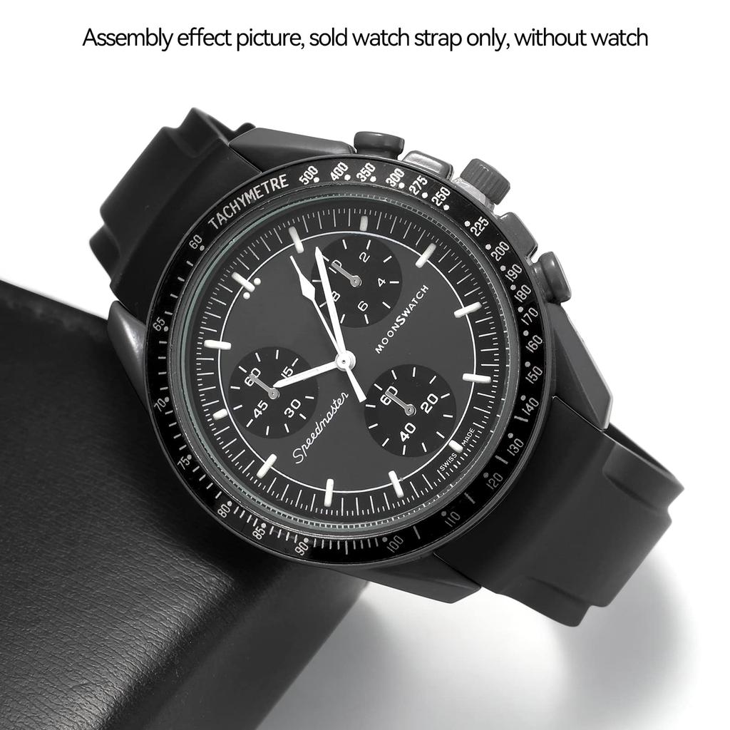 Montre Compatible avec Omega Accessoire de Montre Unisexe [Korlexchi] Bracelet, Silicone, Moonswatch, X, Swatch, Speedmaster, Bracelet, 20mm, Étanche, Souple,
