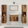 Wall Mounted Bathroom Furniture Set 4 Pcs Reclaimed Wood Effect Particleboard