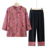 YUZHAOLIN Women's Mid-Aged & Elderly Summer Blouse & Pants Set