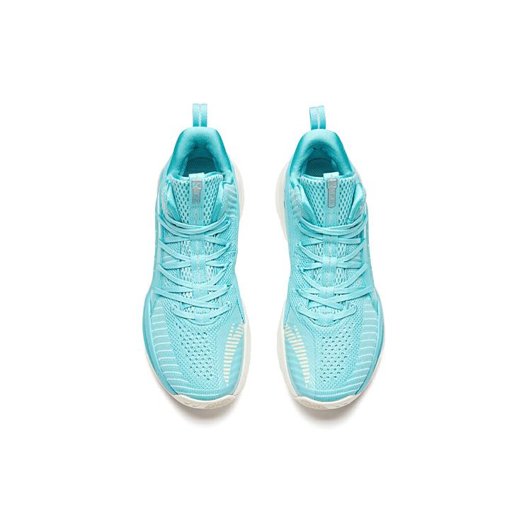 New Anta Water Flower 1 KT Cushioning Anti Slip And Wear Resistant Mid Top Performance Basketball Shoes Men's Blue White 11921688-1