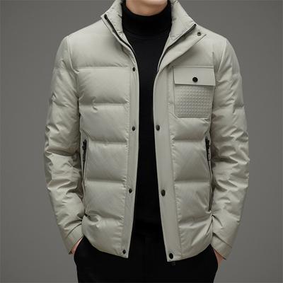 Doudoune à Col Montant Homme Automne et Hiver Nouvelle Doudoune en Duvet de Canard Blanc Vêtements de Travail Doudoune Chaude Décontractée