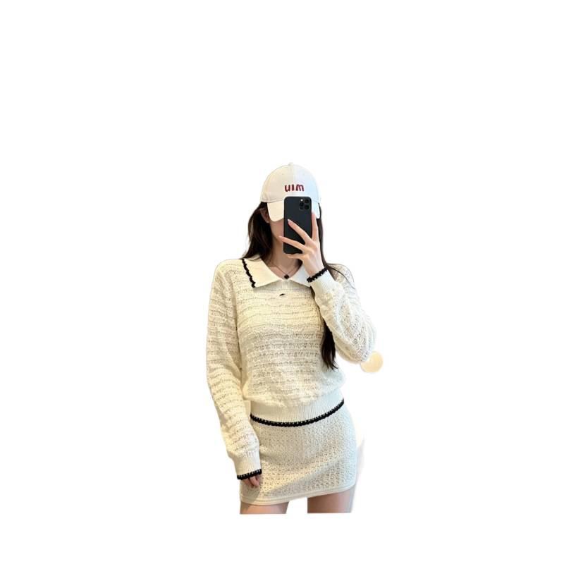 Xiangjia Autumn New Lapel Knit Slim Top for Women