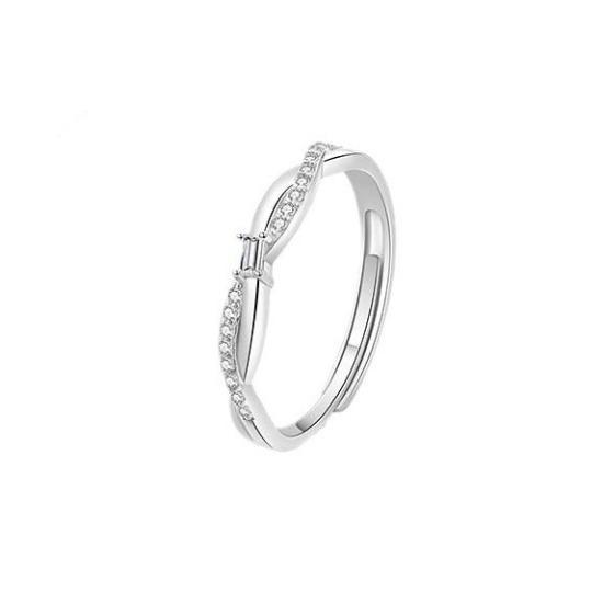 Never Part Couple Ring with Diamonds Ins Style Fashion Ring Ring Valentine's Day Gift for Men and Women