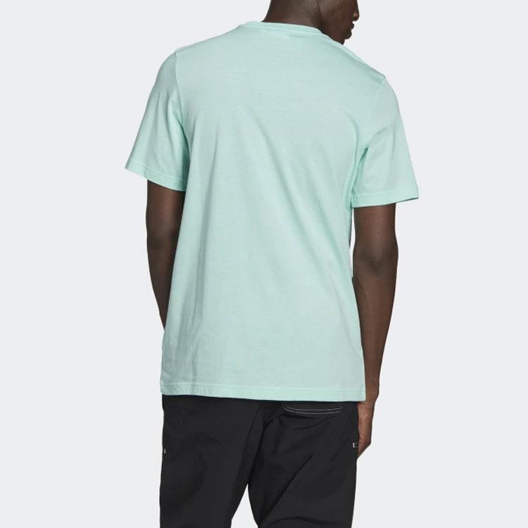 Adidas Originals Trefoil Casual Solid Knit Short Sleeve T-Shirt Men Tops Green GN3404
