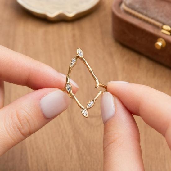9Pcs/Set Women Ring Set, Multiple Styles Adjustable Stacking Rings, Stackable Finger Band with Green Rhinestones Inlay for Jewelry Gift