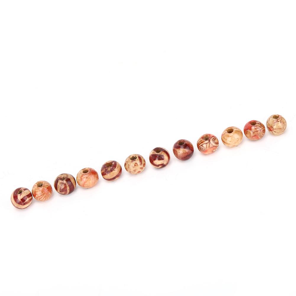 200Pcs 8mm Round Shape Wood Beads Bracelet Clothes Decorative Beads DIY Material Accessories