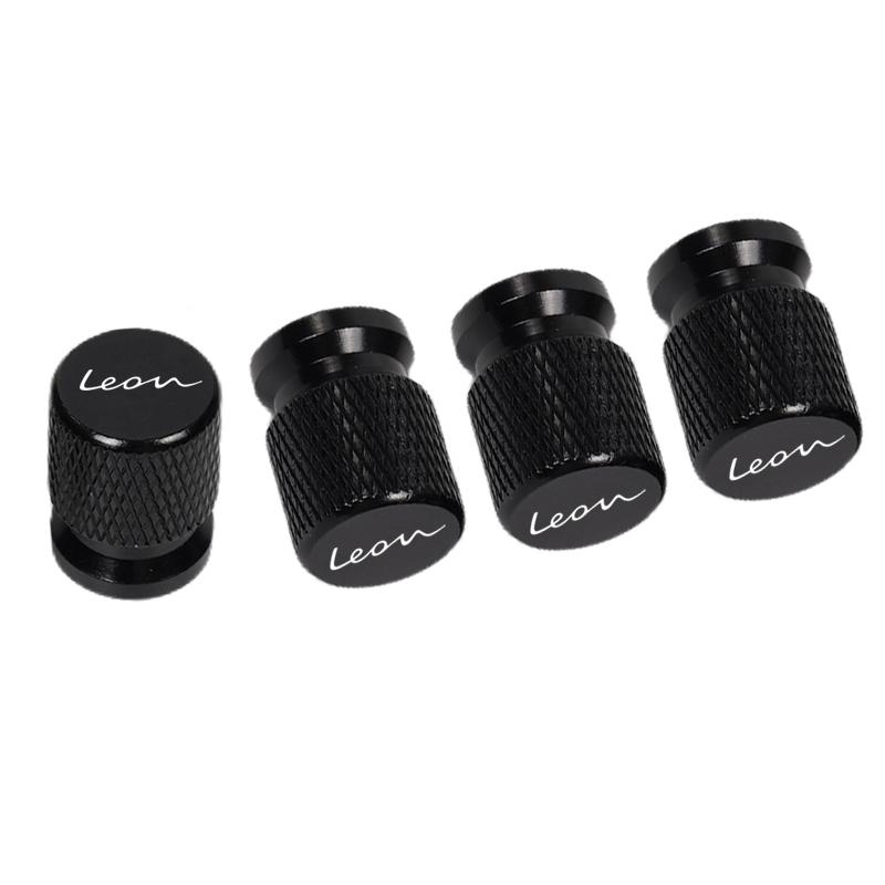 4pcs Car CNC Aluminum Tire Valve Air Port Stem Cover Caps for Seat Leon Accessories