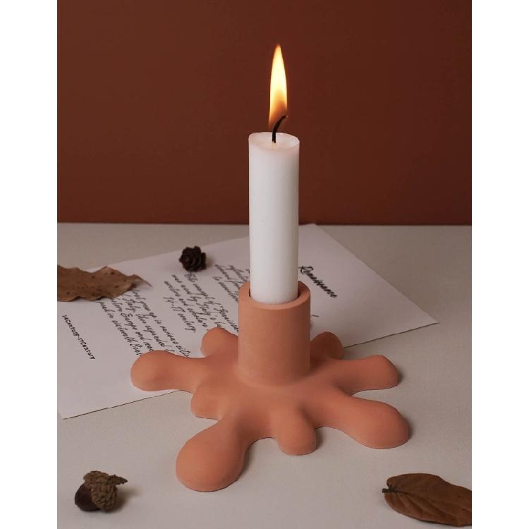 2Pcs Water Drop Candle Holder Silicone Mold for DIY Gypsum Tabletop Candlestick