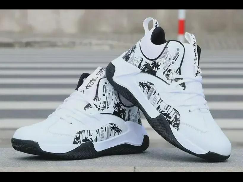 Men's High-Top Leather Waterproof Basketball and Skateboard Shoes