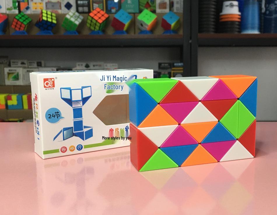 

Qiyi Цветная магическая змейка из 24 секций: Креативная деформируемая игрушка-пазл