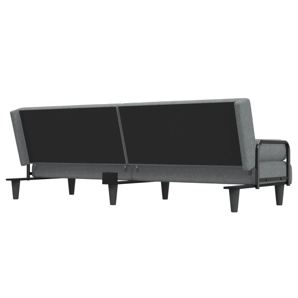 Vidaxl Foldable Sofa With Armrests, Light Gray, Fabric Upholstered
