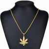 Korean Style Maple Leaf Pendant Necklace: Unisex Fashion Titanium Steel Sweater Chain