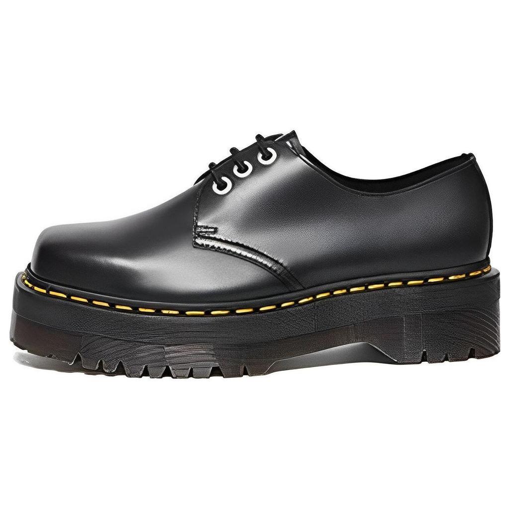 Dr. Martens 1461 Quad Squared Leather Thick Sole Low Top Casual Shoes Unisex Casual Shoes Black 31299001