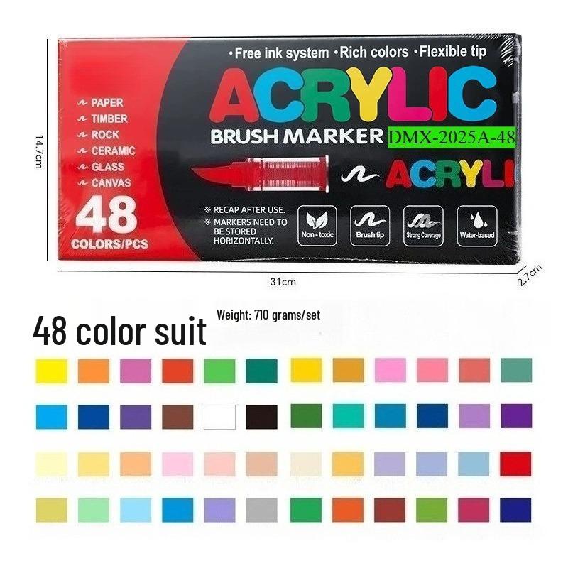 Acrylic Marker: Quick-Drying, Waterproof, Non-Bleeding, Soft Tip for Layering and DIY Painting