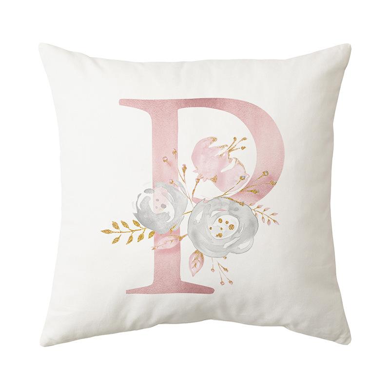 26 Letter Printed Cushion Cover Modern Simple Home Sofa Decoration Cushion Cover Bedroom Cushion Cover
