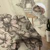 Vintage Eiffel Tower And Blooming Phlox Sheer Curtains for Living Room Tulle Window Curtain Bedroom Kitchen Veil Drapes