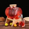 Glass Beverage Dispenser With Wooden Stand Tap Cork Stopper Transparent Wine Storage Jar For Home Party Drink Juice Container