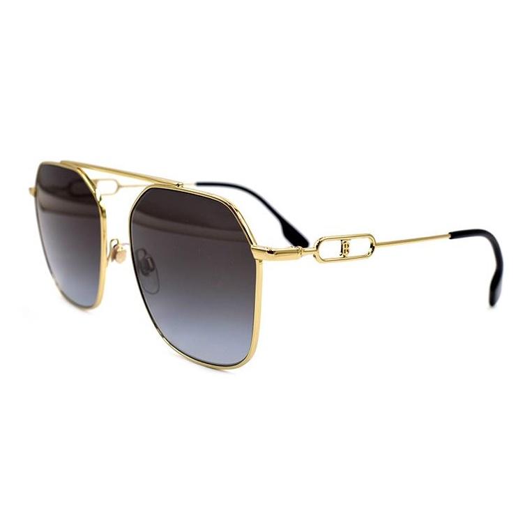 Burberry B. Seria Wzorów Logo Monogram Ekskluzywne Modne Okulary Przeciwsłoneczne Damskie Okulary Przeciwsłoneczne Złoty Gradient-Szary B3124-1109/8G