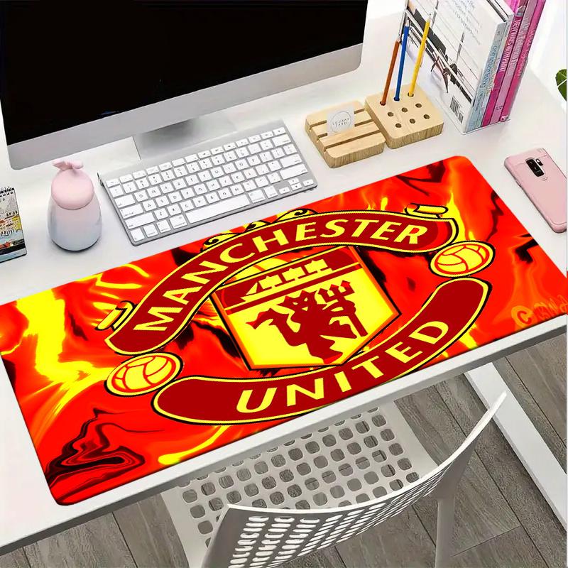Flaming Manchester Crest Mouse Pad, Gaming Mouse Pad, Keyboard Pad, Desk Decor for Computer Notebook Fan Gift Birthday Gift