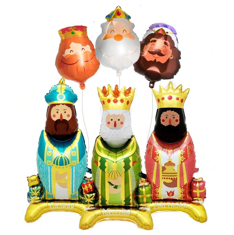 1set Kings Balloons King's Head Crown Aluminum Film Balloon Baby Shower Birthday Party Jesus Decorat King Christmas Gift Globos