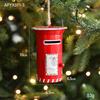 Christmas Wrought Iron Painted Mailbox and Retro Tree Window Hanging Decorations