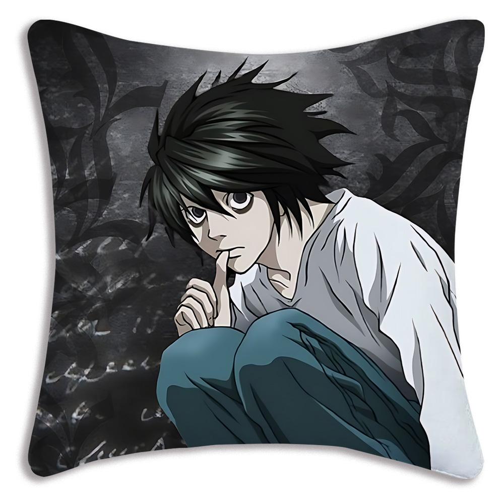 

Cool D-Death Anime N-Note Pillow Covers Cartoon Sofa Decorative Home Double-sided Printing Short Plush Cute Cushion Cover 30cmx30cm