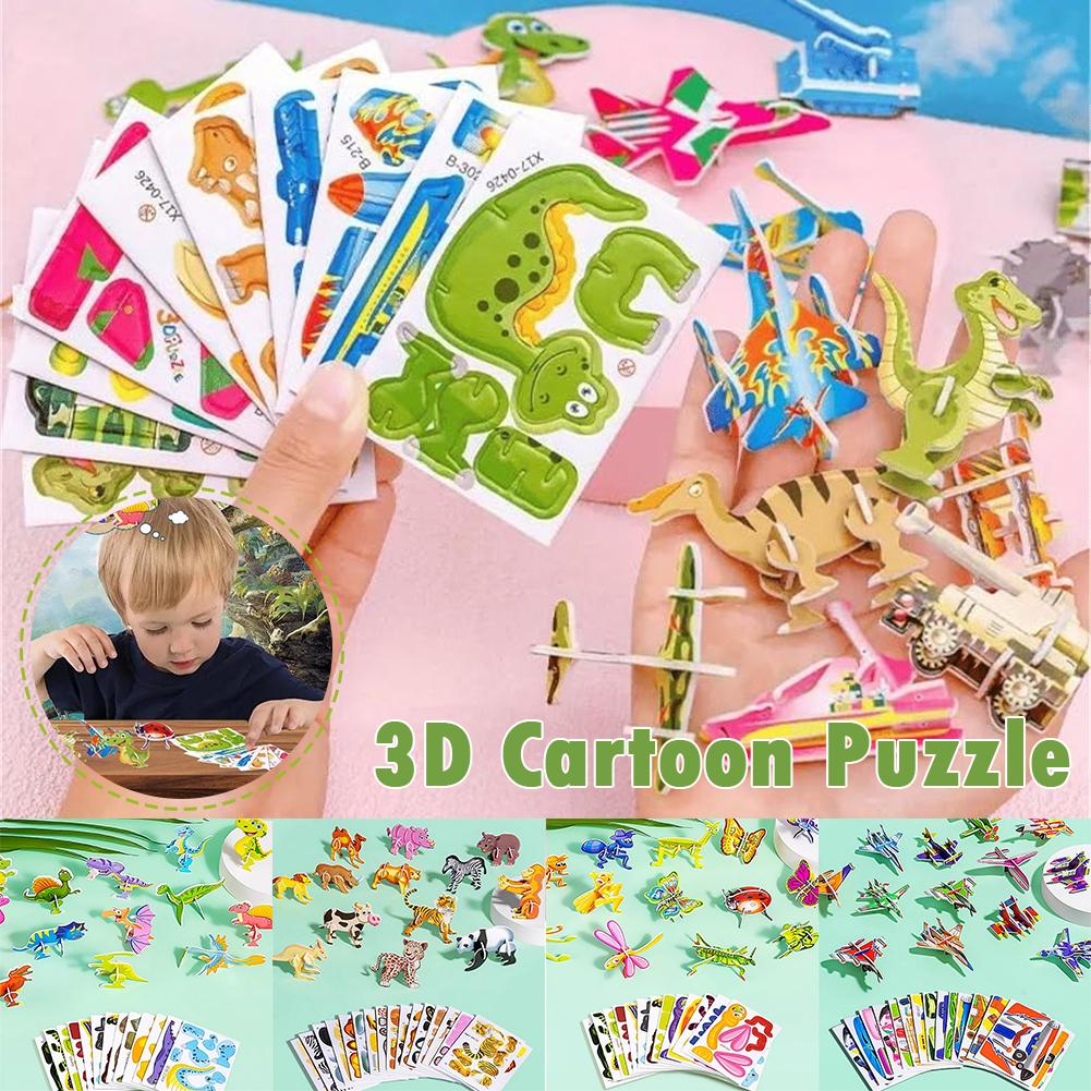 3D Animal Puzzles for Kids,Educational Jungle Animal Puzzle Dinosaur Farm Animals for Kids Classroom Prize Gifts Party Favors