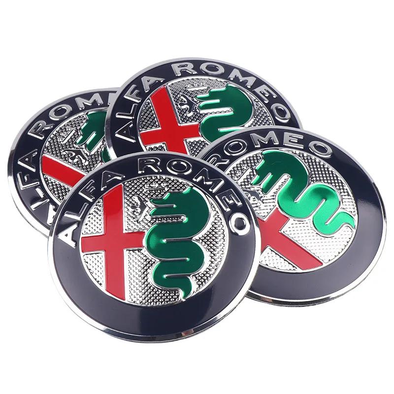 Car Stickers For Alfa Romeo 4pcs/set 56mm Car Wheel Center Hub Caps Stickers Auto Decoration Accessories For Alfa Romeo Giuliett