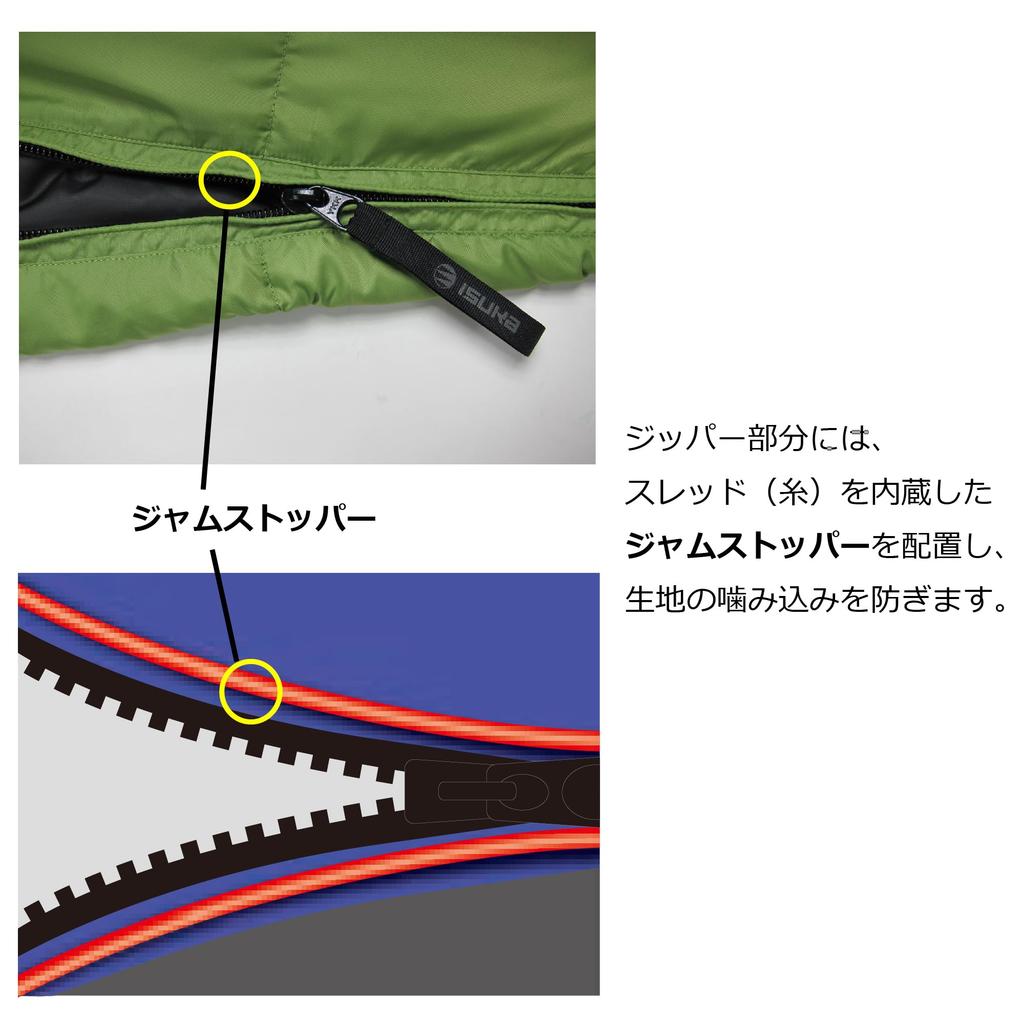 ISUKA Sleeping Bag ISUKA Tirol X Fresh Green Use Temperature 137830 [Minimum 6°C]