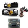 1 Pair Front Bumper Grill Lamp Grill Fog Lights Grille LED Lamp With Wire Kit Yellow For Golf MK4 1998-2004