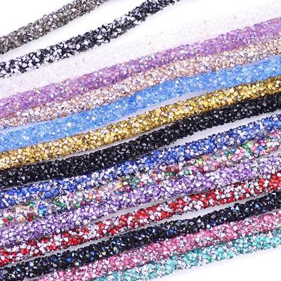 270cm Glitter Rhinestones Sequins Trimmings Soft Tube Cord Rope Strings DIY Garment Shoes Headwear Decoration Accessories