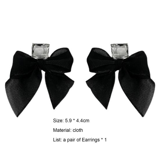 1 Pair Dangle Earrings Bowknot Fabric Jewelry Sweet Long Lasting Earrings for