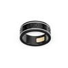Gucci Serie Icono Estilo Europeo Estrecho Anillo Blanco Brillante de Oro de 18 Quilates Anillos para Hombre Negro 225985-I19A1-8061