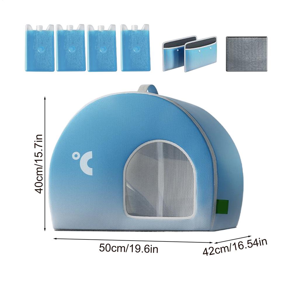 Horké léto Chladicí domeček pro mazlíčky Velký skládací Dům s klimatizací pro kočky Vnitřní Venkovní Rychlé chlazení Psí ledový přístřešek
