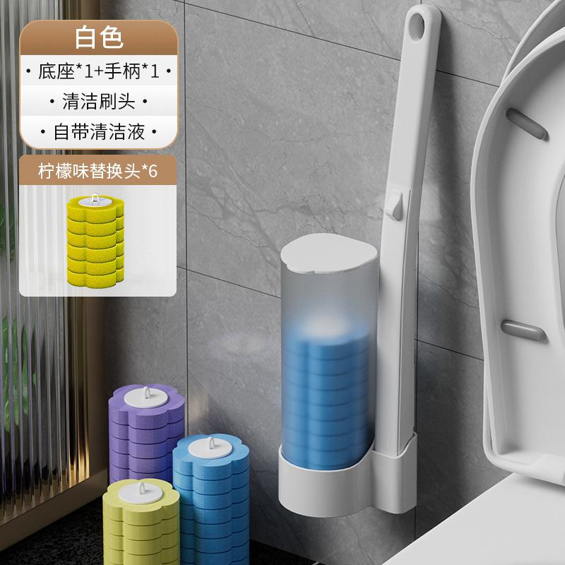 Disposable Toilet Brush, Sponge Replacement Head, Toilet Cleaning Brush Set, No Dead Ends, Decontamination, Household Disposable Toilet Brush