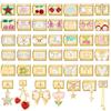 Gold Color Bow Knot Flowers Cherry Star Heart Zircon Italian Charm Links Fit 9mm Stainless Steel Bracelet Women DIY Making Gifts