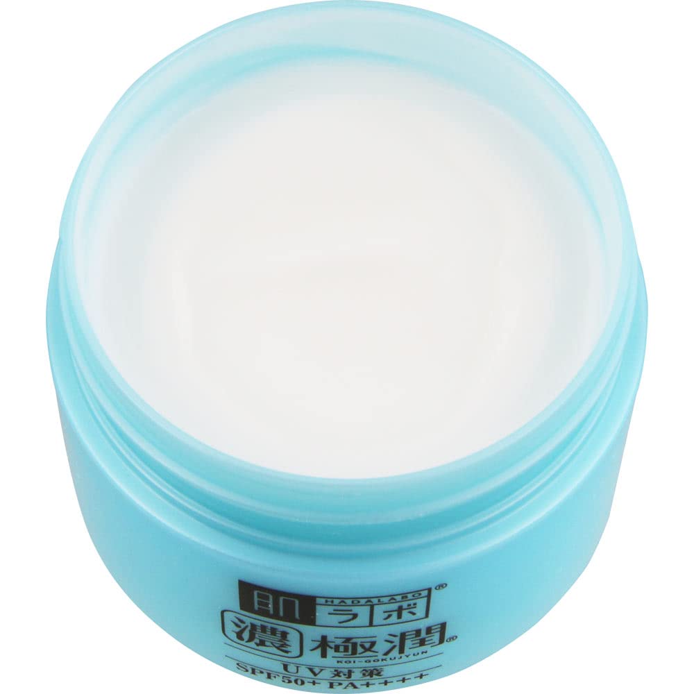 Gel UV blanc Hada Labo Gokujun, lot de 2 gels 90 g, sodium, vitamine C, tout-en-un (SPF50+, PA++++, hyaluronate, dérivé)