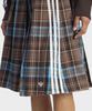 ADIDAS Pleated Check Skirt - Brown:Blue / Kw4529