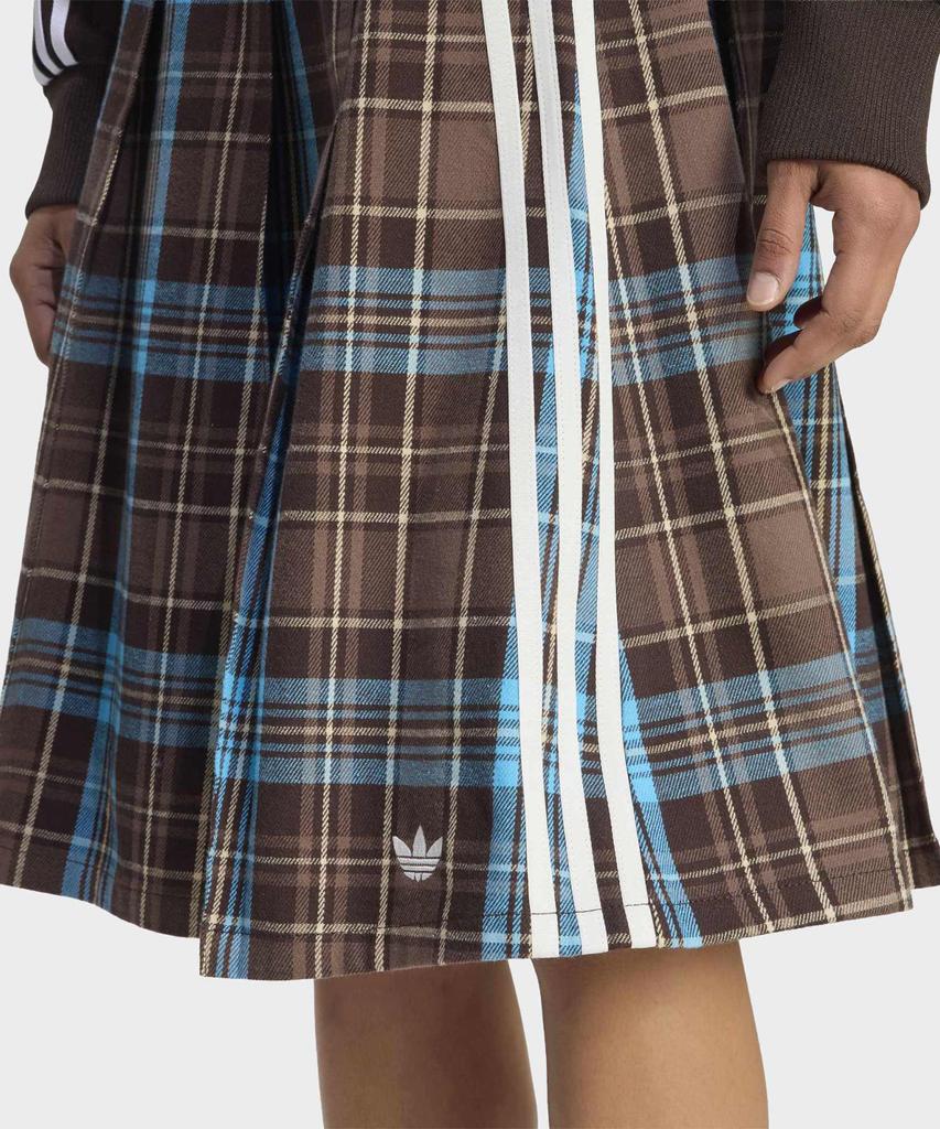 ADIDAS Pleated Check Skirt - Brown:Blue / Kw4529