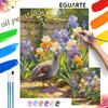 Seturile digitale de pictură în ulei cu pintade și flori de iris sunt ideale pentru scopuri artistice profesionale și decorarea pereților de acasă.